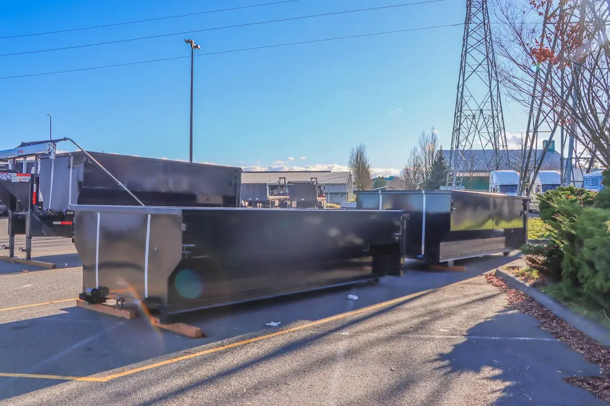 Roll-off dumpster ready for waste disposal at job site for 8 Yard Dumpster Rental in Allendale